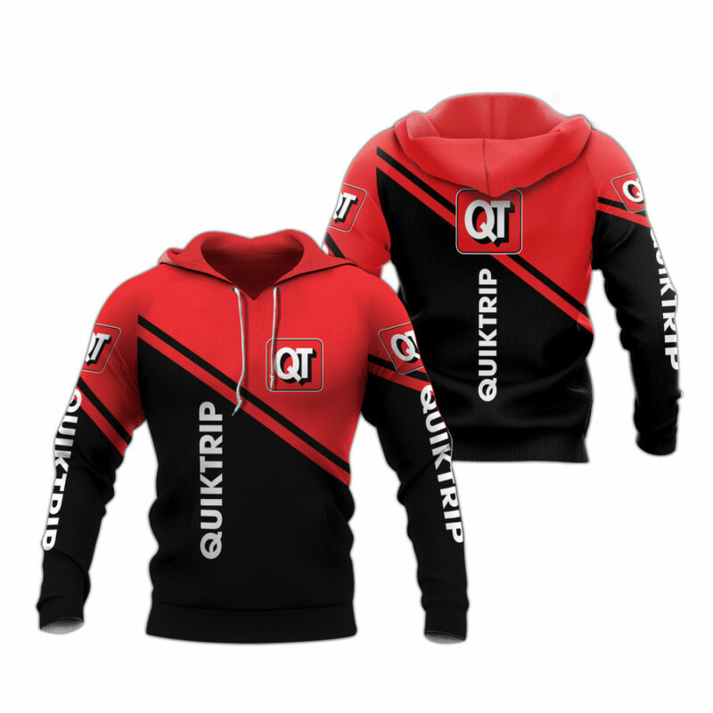 Quiktrip Black And Red All Over Print Hoodie