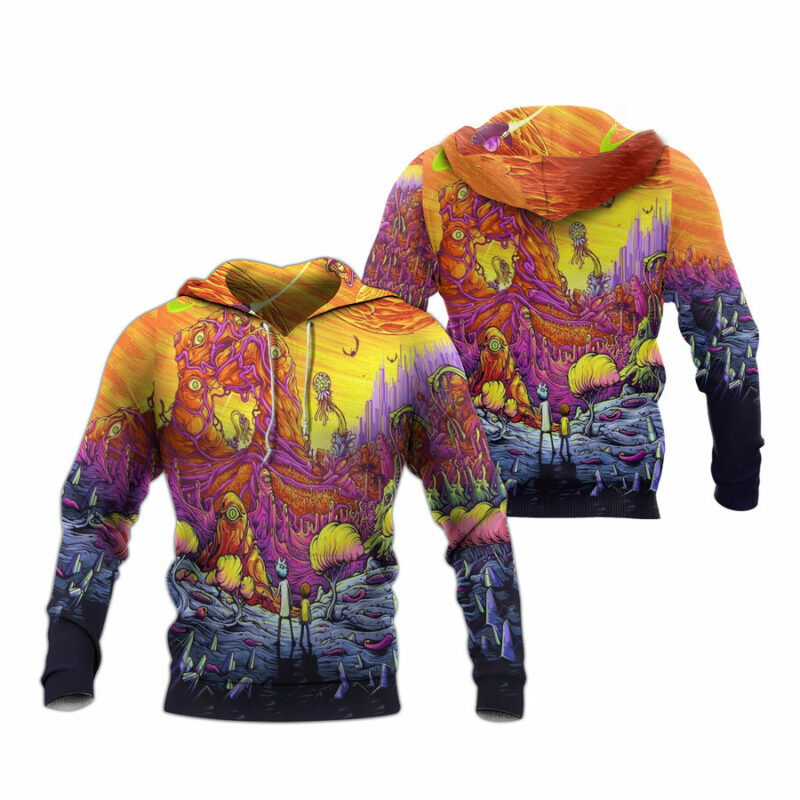 Rick And Morty Trippy All Over Print Hoodie
