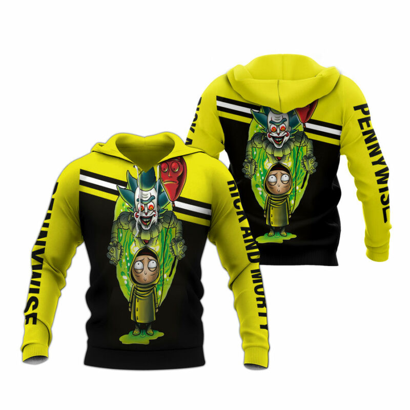 Rick Morty And Pennywise Rick Morty And Pennywise All Over Print Hoodie