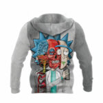 Rick skull rick and morty all over print hoodie back side