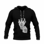 Roy mustang gloves all over print hoodie front side