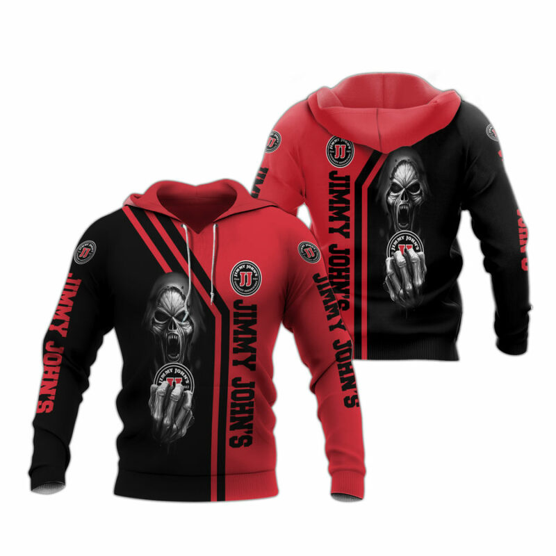 Skull Death Hold Logo Jimmy Johns All Over Print Hoodie