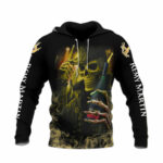Skull remy martin all over print hoodie front side