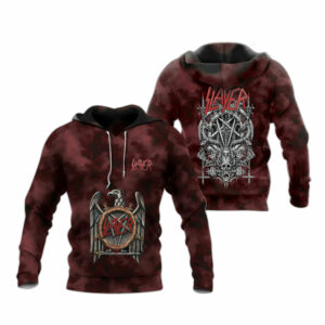 Slayer band thrash metal band vest zip up all over print hoodie