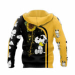 Snoopy sunflower you are sunshine all over print hoodie back side