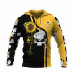 Snoopy sunflower you are sunshine all over print hoodie front side