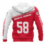 Sports american football derrick thomas 58 all over print hoodie back side