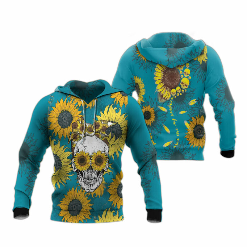 Sunflower Skull You Are My Sunshine All Over Print Hoodie