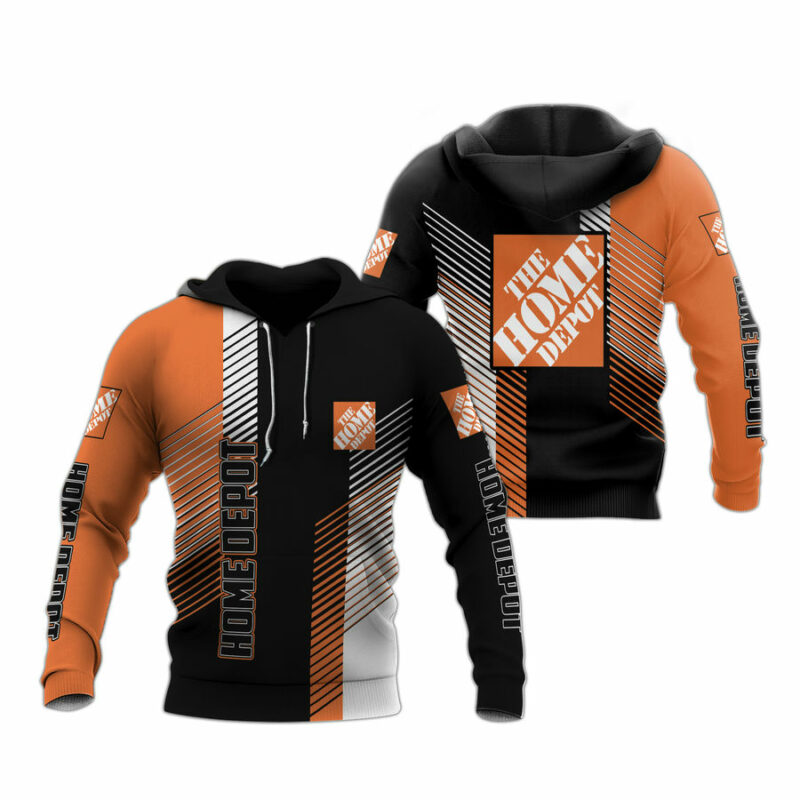 The Home Depot Logo My Heart Black And Orange All Over Print Hoodie