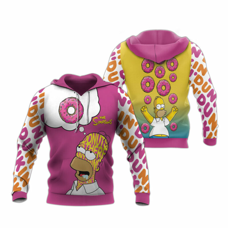 The Simpsons Thinking About Donut Pink All Over Print Hoodie