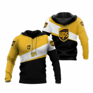 Ups logo black and yellow 2 all over print hoodie