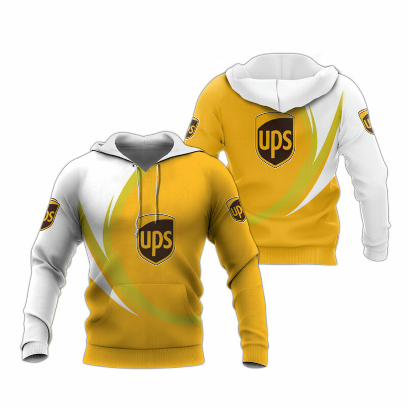 Ups Logo White And Yellow 1 All Over Print Hoodie