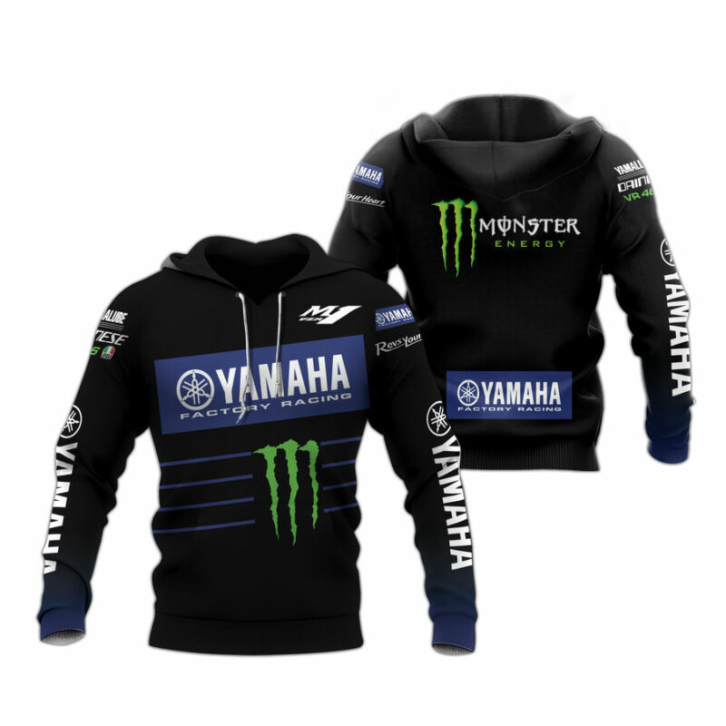 Vr46 The Doctor Yamaha Racing Factory Blue All Over Print Hoodie