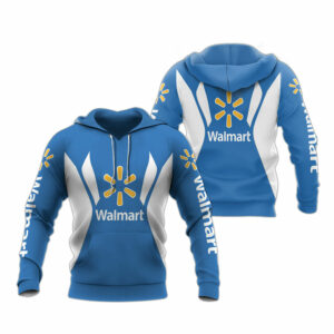 Walmart logo blue all over print hoodie