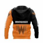 Whataburger logo black and orange all over print hoodie back side
