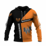 Whataburger logo black and orange all over print hoodie front side