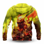 Zombie pikachu all over print all over print hoodie back side