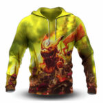 Zombie pikachu all over print all over print hoodie front side